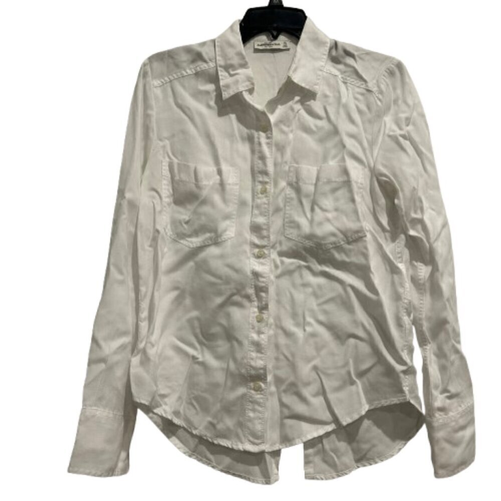 Abercrombie & Fitch White Long Sleeve Button Down Shirt Women’s Size XS